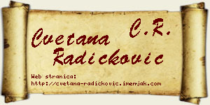 Cvetana Radičković vizit kartica
